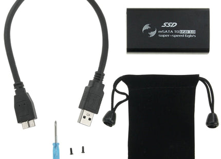 6gb/s mSATA Solid State Disk SSD to USB 3.0 Hard Disk Case(Black)