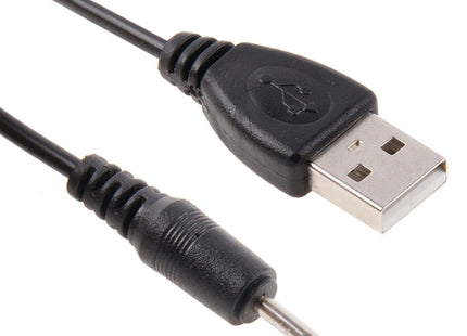 USB to 2.5mm DC Charging Cable, Length: 65cm(Black)