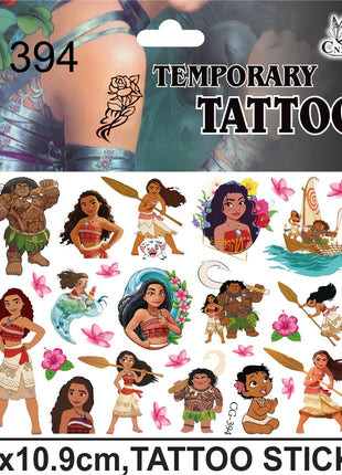 1/4/8pcs Moana Party Favor Temporary Tattoos Stickers Birthday Party Supplies Decorations Gifts for Boys Girls Classroom Rewards