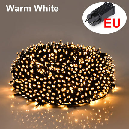 10M-100M Fairy Lights LED String Garland Christmas Light Waterproof Outdoor