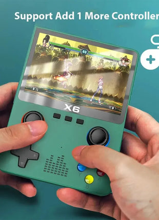 2023 New X6 3.5Inch IPS Screen Handheld Game Player Dual Joystick 11 Simulators GBA Video Game Console for Kids Gifts