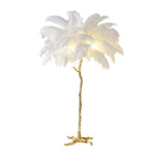 White / Gold lamp body / H170cm 45 feathers