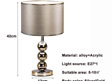 Modern Table Lamp Living Room Silver Gold