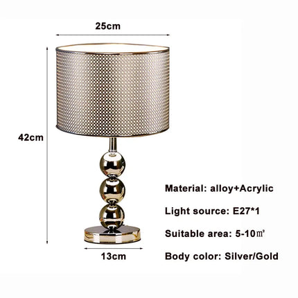 Modern Table Lamp Living Room Silver Gold