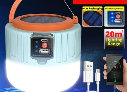 Outdoor Solar LED Camping Lights USB Rechargeable