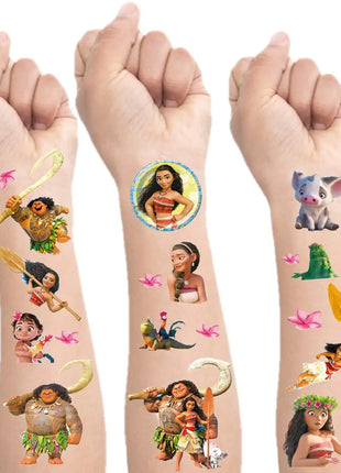 1/4/8pcs Moana Party Favor Temporary Tattoos Stickers Birthday Party Supplies Decorations Gifts for Boys Girls Classroom Rewards