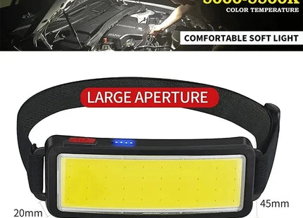 Powerful COB LED Headlamp Type-c Rechargeable Head Flashlight