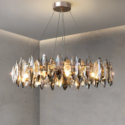 Crystal Gold Silver Modern Independent Designer Chandelier LED Light Fixture Luxury