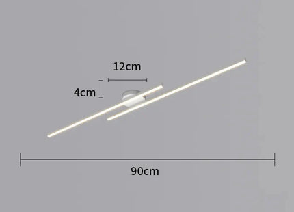 Long Aluminium LED Ceiling Light Modern Creative Design