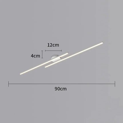 Long Aluminium LED Ceiling Light Modern Creative Design