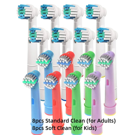 16/20PCS Brush Head nozzles for Oral B Electric Toothbrush Replacement Head Refill Sensitive Floss Cross Action for Oralb
