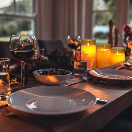 LED Glass Candle Full Set Remote Control Timer for Christmas Wedding