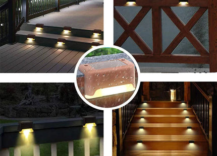 Warm White LED Solar Step Lamp