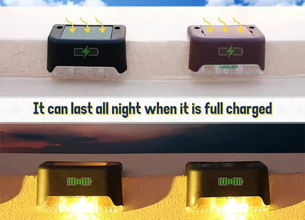 Warm White LED Solar Step Lamp