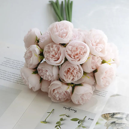 Rose Pink Peony Artificial Flowers Silk