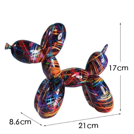 Resin Graffiti Balloon Dog Figurines