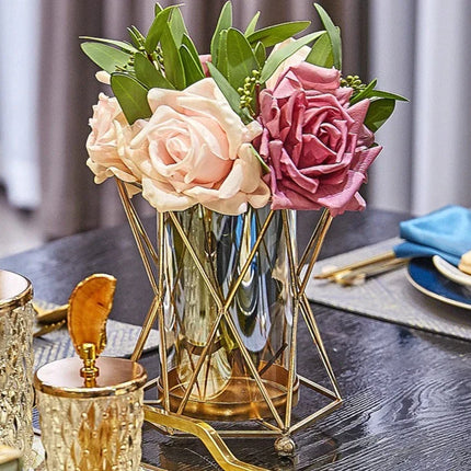 Golden Vase Metal Flowers Pot