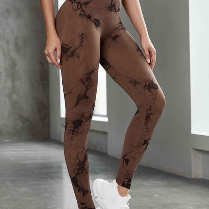 Tie Dye Yoga Pants with Trendy Design & High-Rise Waistband