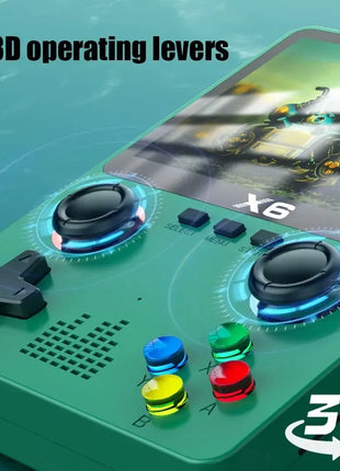 2023 New X6 3.5Inch IPS Screen Handheld Game Player Dual Joystick 11 Simulators GBA Video Game Console for Kids Gifts