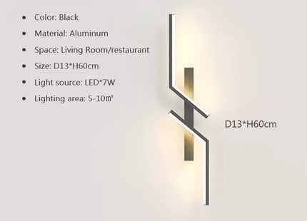 LED Wall Lamp Modern Minimalist Strip Wall Decor Lights