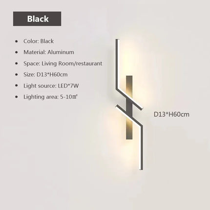 LED Wall Lamp Modern Minimalist Strip Wall Decor Lights