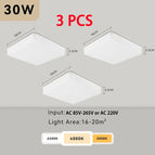 Square 30W 3PCS / Warm White | 220V Voltage
