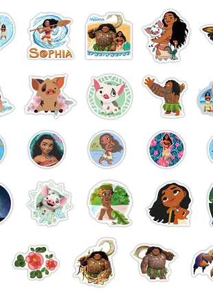 10/30/50pcs Disney Cartoon Moana Stickers Waterproof Decals Laptop Motorcycle Phone Notebook Decoration Anime Sticker Kids Toy