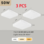 Square 50W 3PCS / Warm White | 220V Voltage