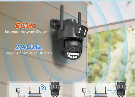 Camera 8MP 5K Outdoor Dual Lens Dual Screen 5G WIFI Camera