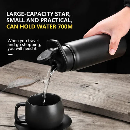 Portable Water Bottle Bicycle Riding Drinking Water Bottle Outdoor Sport Travel Mug Metal Stainless Steel Bottle