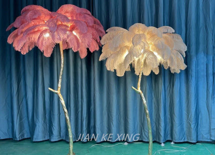 Ostrich Feather Floor Lamp for Living Room