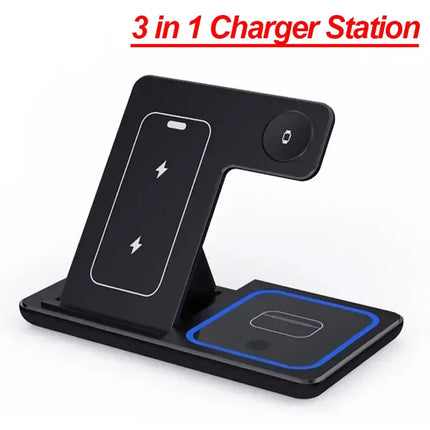 Foldable 3 in 1 30W Wireless Charging Station for iPhone