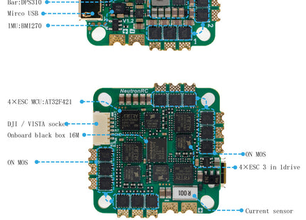 NeutronRC AT32F435 Mini AIO Flight Controller