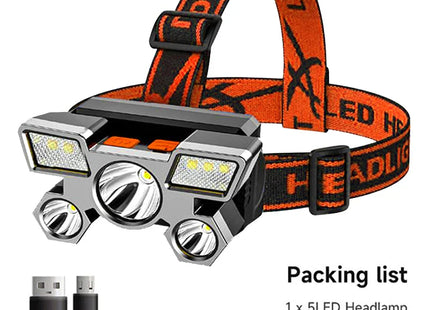 5 LED Headlamp Rechargeable