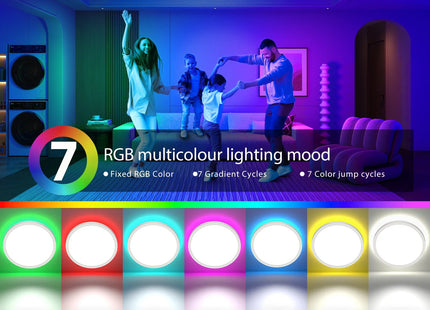 220V LED Ceiling Light Dimmable With Remote Control RGB 3000K-6500K Round Lamp