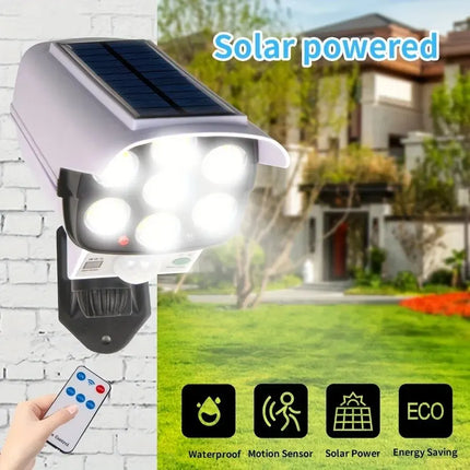Outdoor Motion Sensor Solar Lights 77 LED Floodlight Waterproof