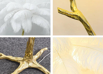 Ostrich Feather Floor Lamp for Living Room