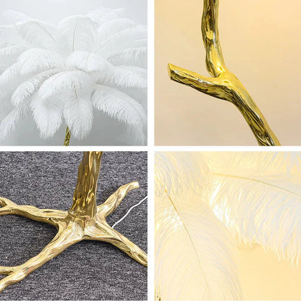 Ostrich Feather Floor Lamp for Living Room