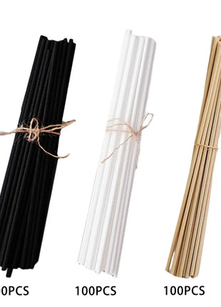 100Pcs Reed Diffuser Sticks Set 3mm 8inch Fiber Reed Diffuser Sticks Fragrance for Bedroom Office Bathroom Home