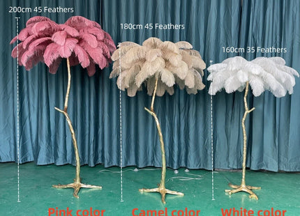 Ostrich Feather Floor Lamp for Living Room