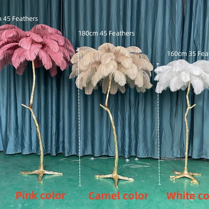 Ostrich Feather Floor Lamp for Living Room