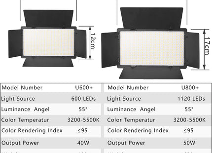 LED Video Light Photo Studio Lamp Bi-Color 2500K-8500k