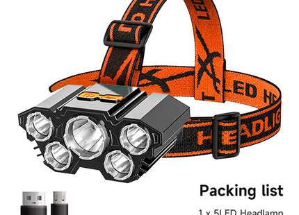 5 LED Headlamp Rechargeable