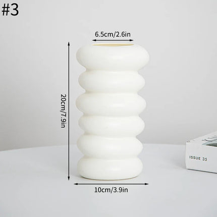 1PC Plastic Spiral White Vase Hydroponic Pot