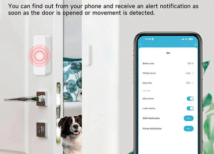Wireless Door Detector Door Open / Closed Alarm System for Alexa Google