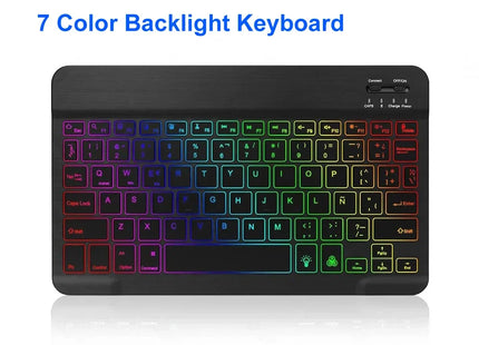 Mini Bluetooth Keyboard RGB Wireless Keyboard 10 inch Backlit Keyboard Backlight Touchpad Keyboard for IOS Android Windows iPad