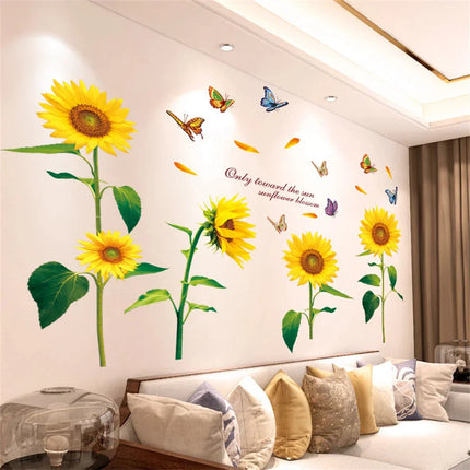 DIY Purple Lavender Living Room Wall Stickers Decoration