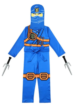 Cartoon Anime Printed Boy Ninja Costume Game Mask and Ninja Fork Accessory Set Halloween Set Party Funny Set for Boys and Girls