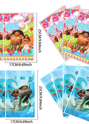 10/40Pcs Disney Moana Party Gift Bags Moana Theme Plastics Candy Bag Boy Loot Bag for Kids Birthday Party Favors Supplies Decor