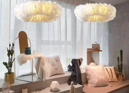 Led Ceiling Chandelier With Feathers Pendant Hanging Light